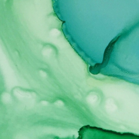 Original Abstract Art Ink Painting 5" x 7" Green - Picture 4 of 5